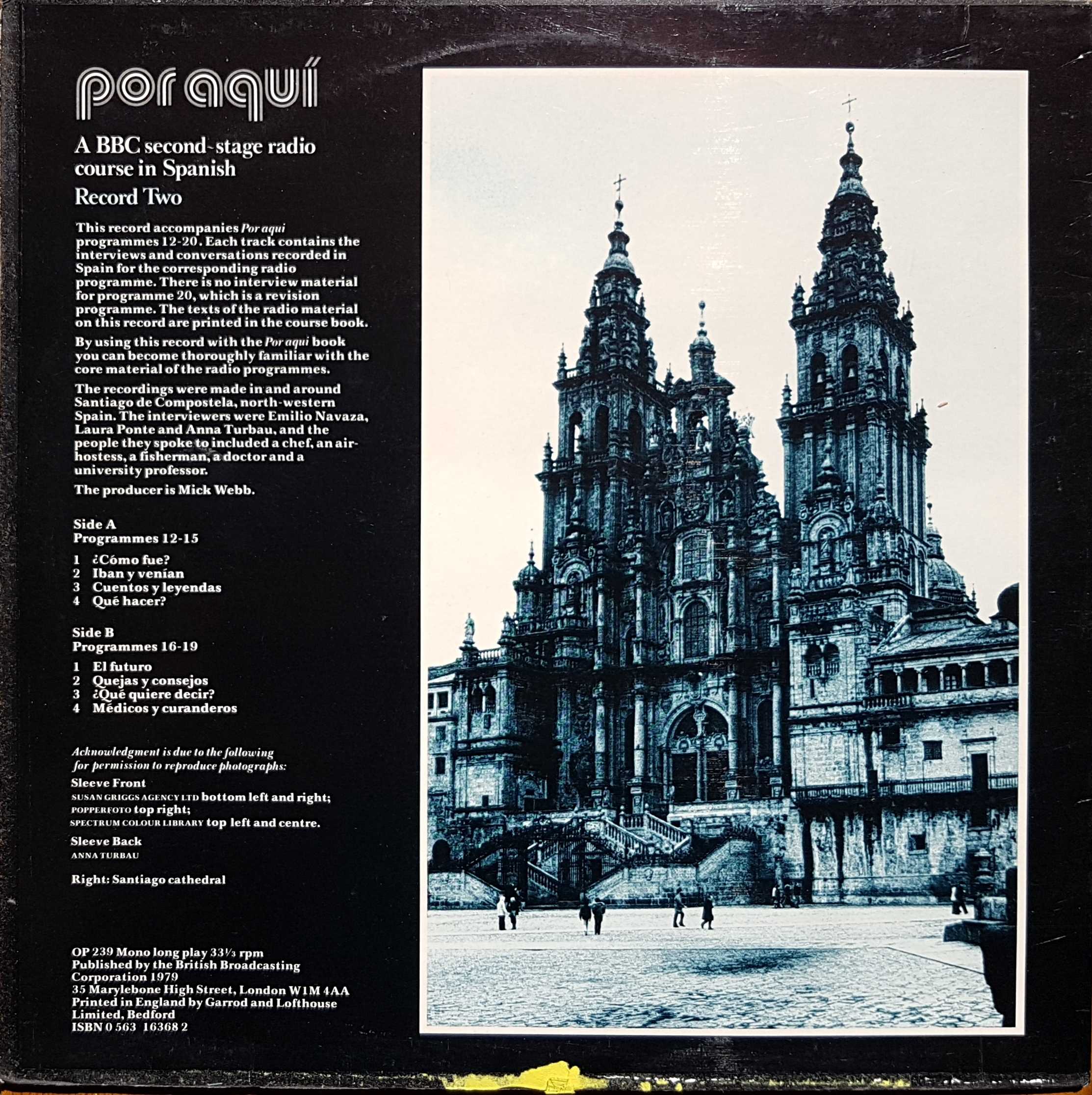 Picture of OP 239 Por aqui - A BBC second-stage radio course in Spanish - Record 2 - Programmes 12 - 20 by artist Various from the BBC records and Tapes library
